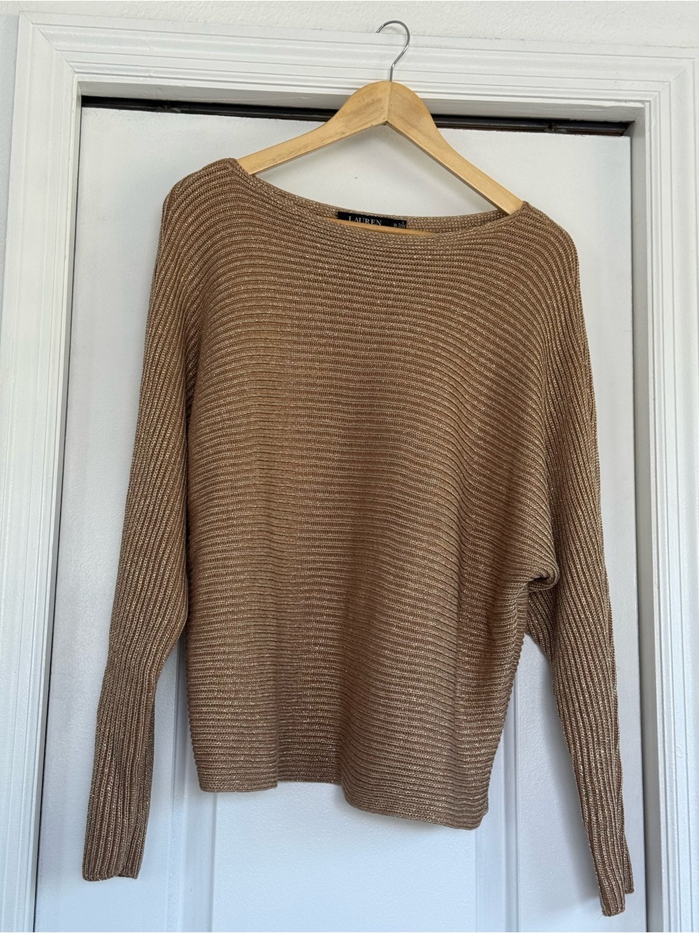 Lauren Ralph Lauren Ribbed Boatneck Sweater - Camel gold